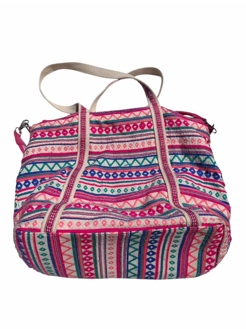 Boho Embroidered Pink Tote Bag - Picture 4 of 4